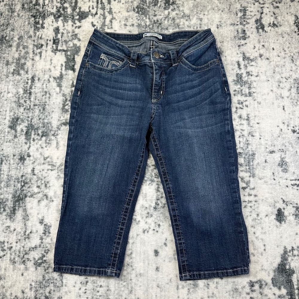 Lee Slender Secret Capri Jeans Womens 8 M Dark Wash Denim‎ Cropped Stretch